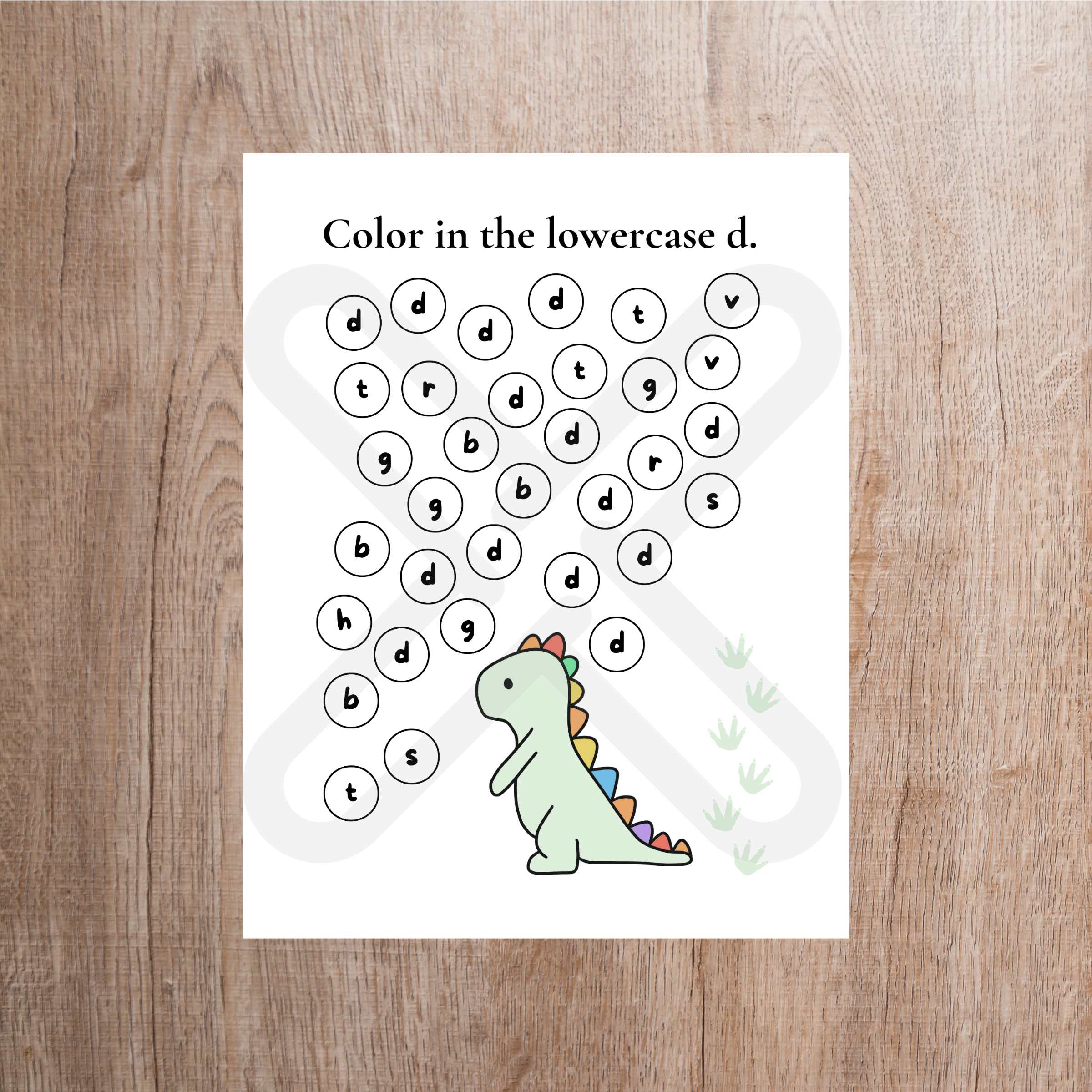 The Letter D tracing worksheet