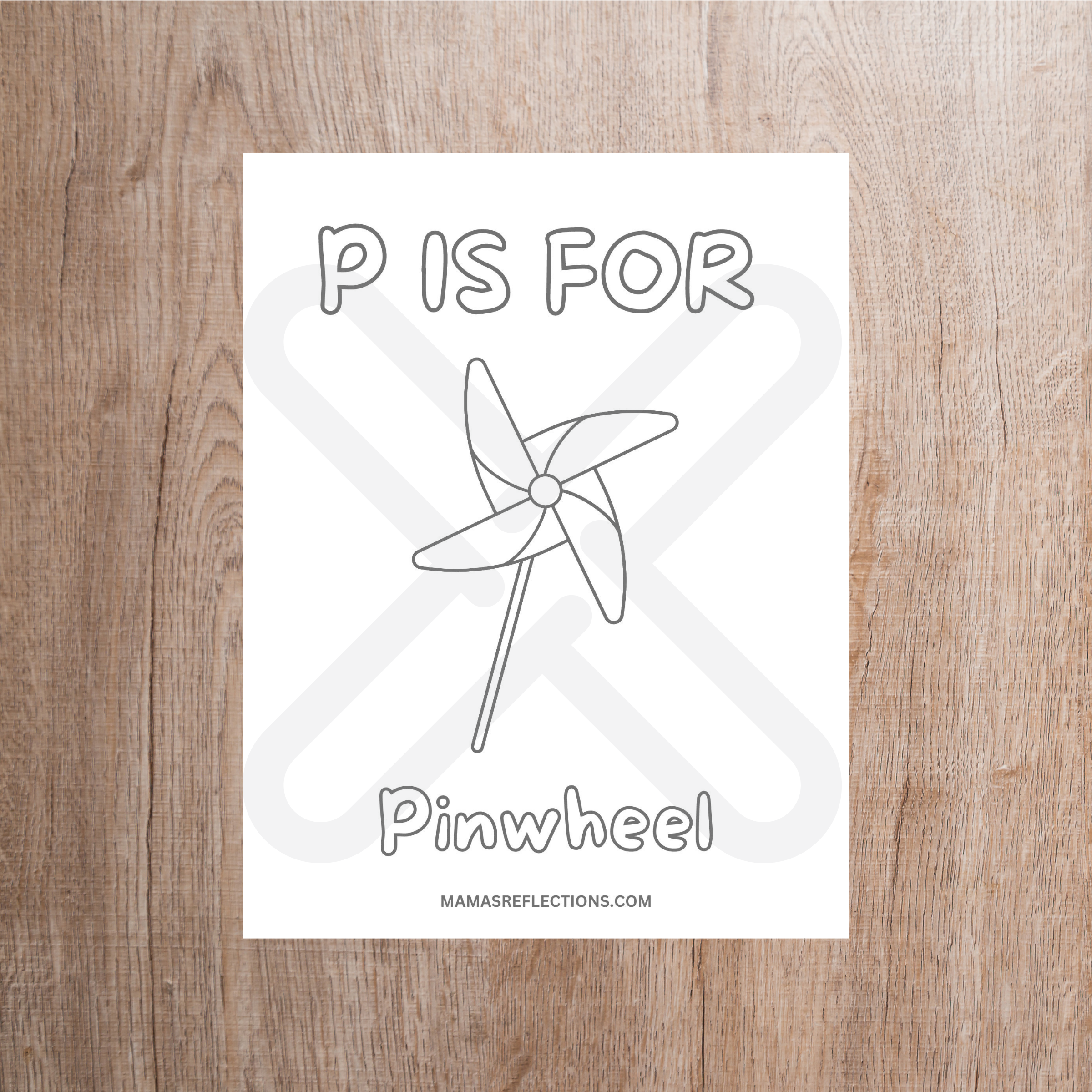 P-R Coloring Page for kids
