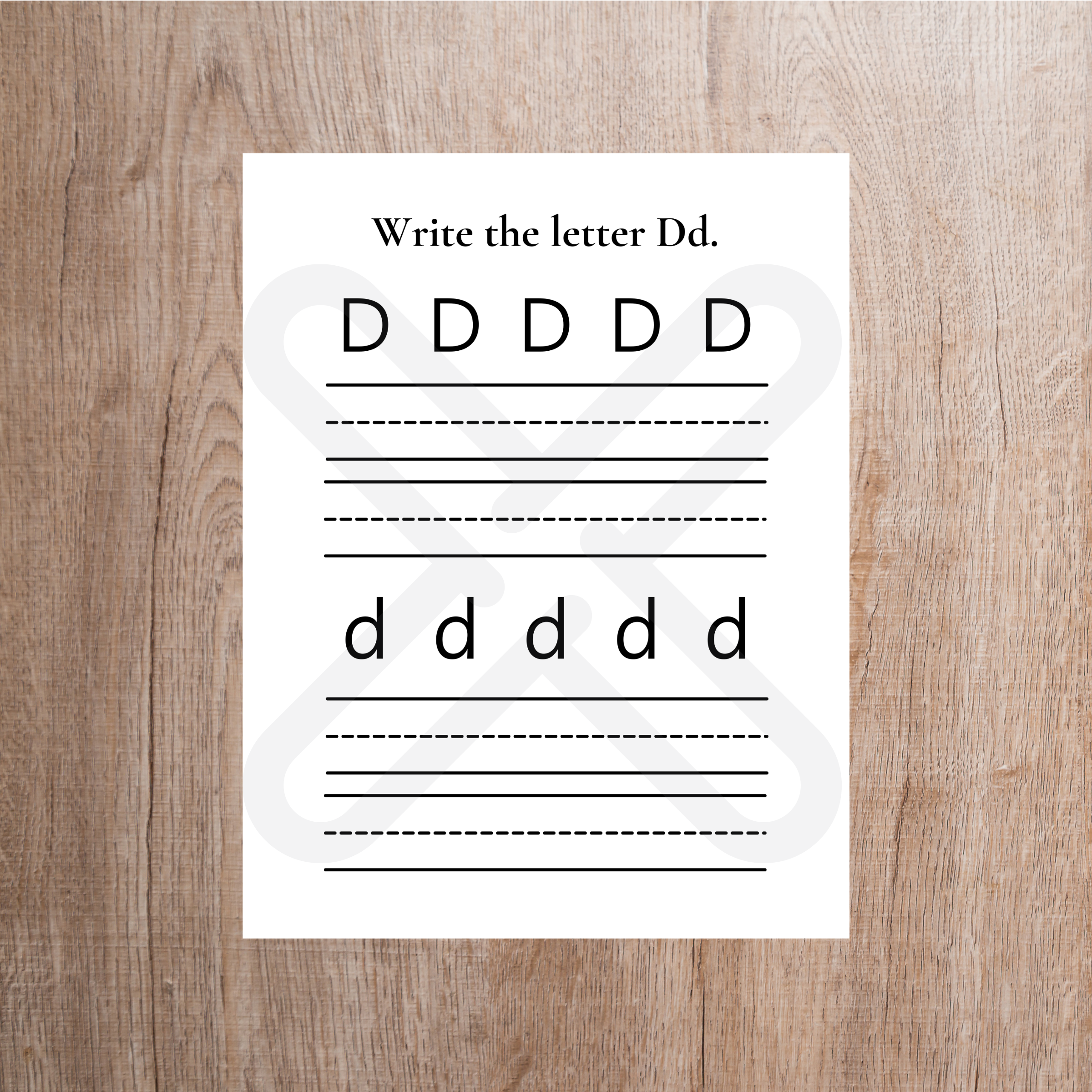 The Letter D tracing worksheet
