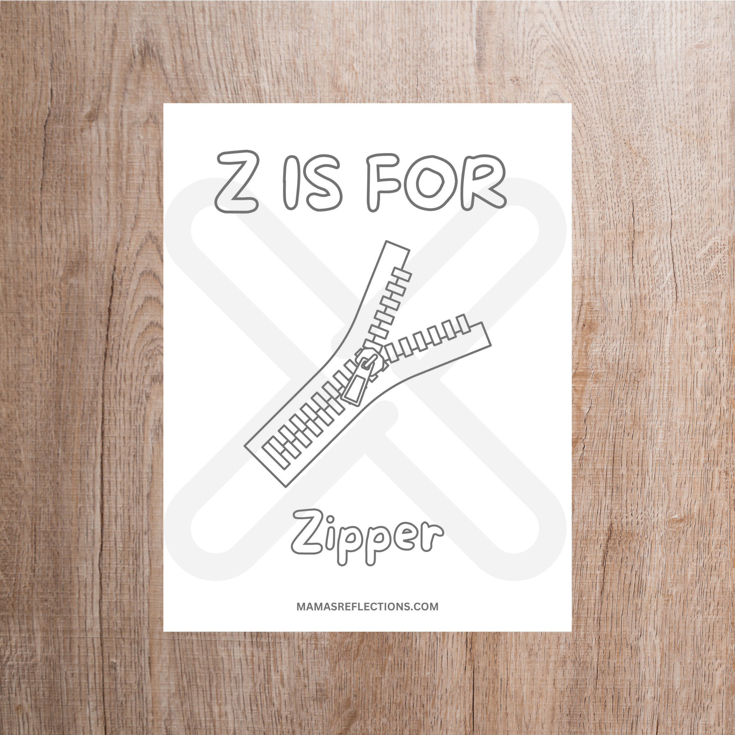 W-Z Coloring Page