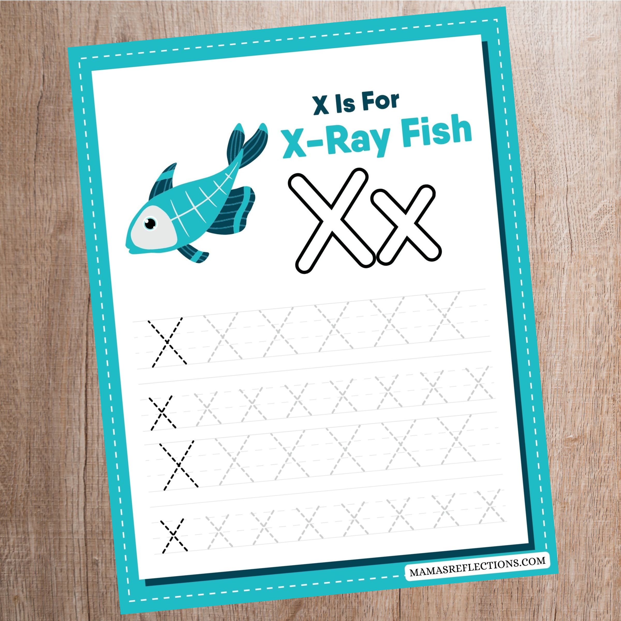 Xray Fish Letter X Tracing Worksheet Free Printable