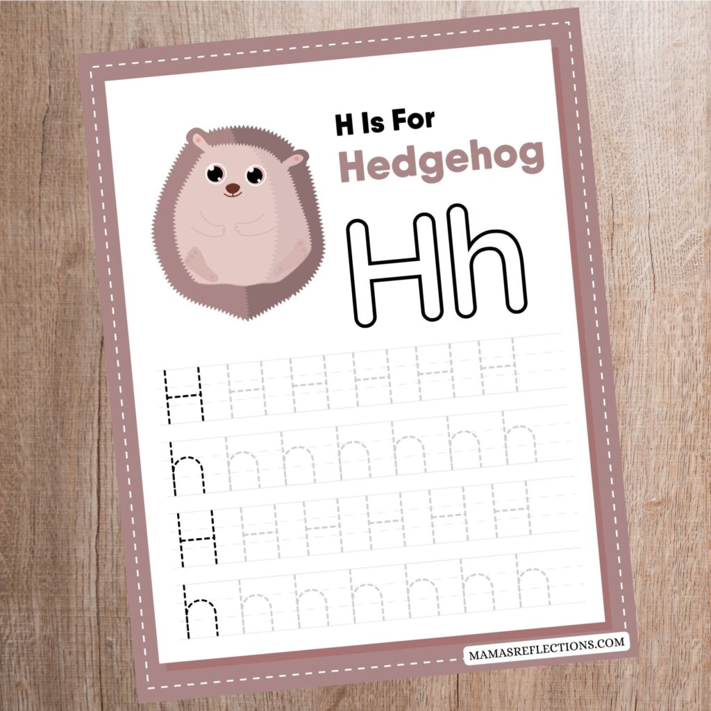 Hedgehog Letter H Tracing Worksheet Free Printable - Simple Recipes and ...