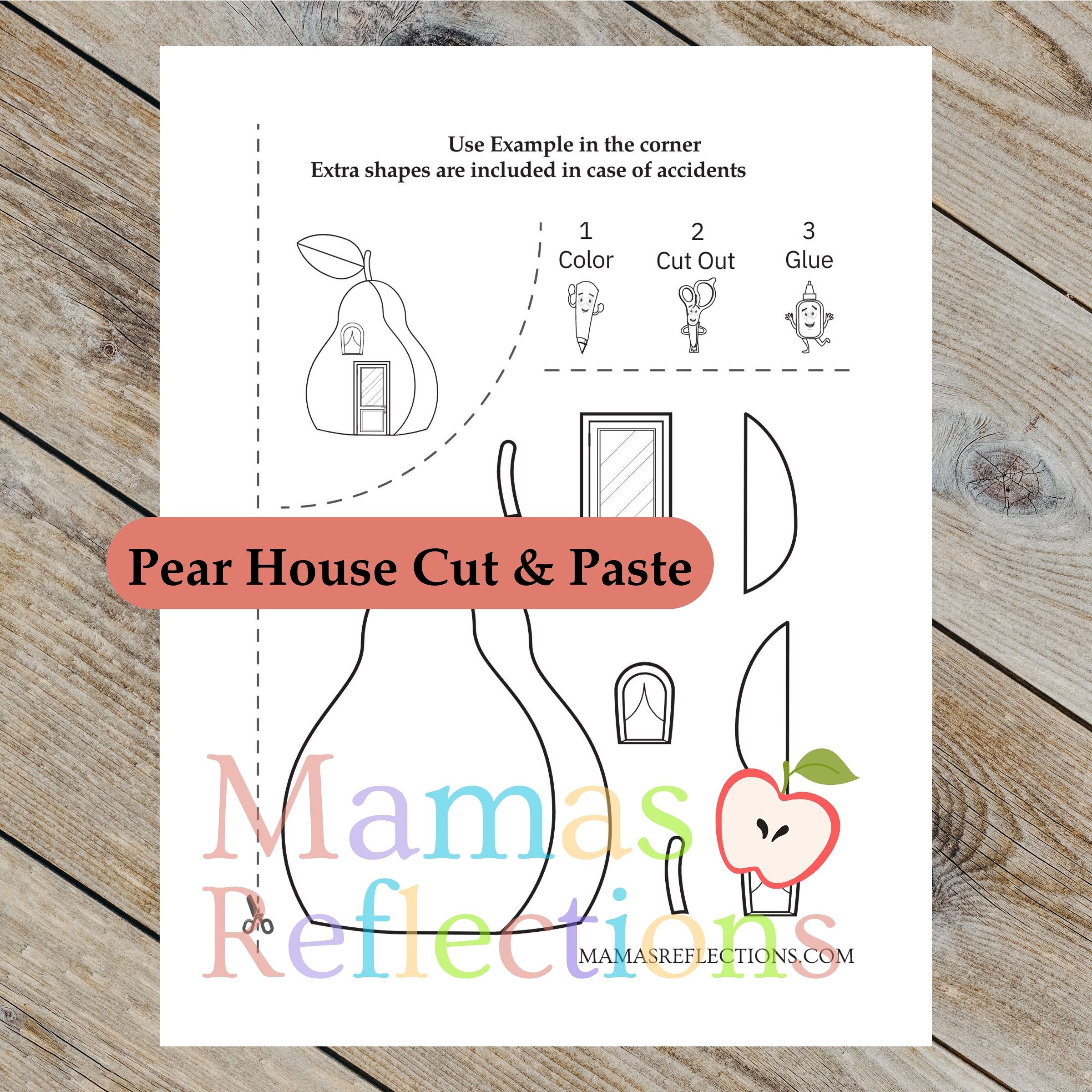 Pear House Cut & Paste Craft