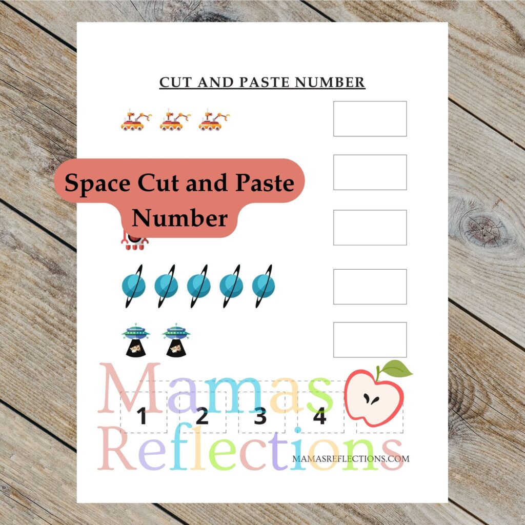 Space Cut and Paste Number Activity