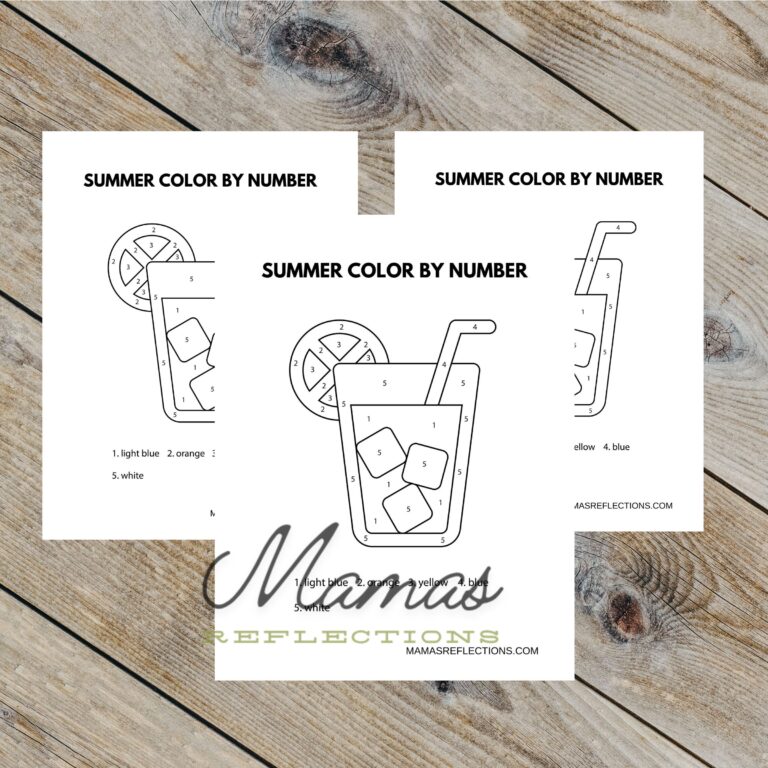 Refreshing Drink Summer Color By Number Printable