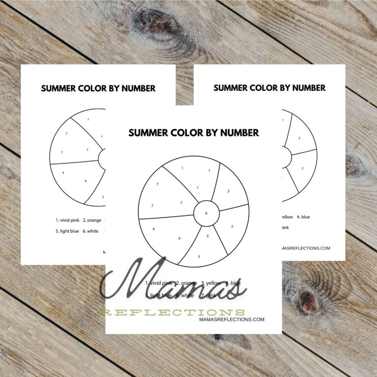 Beach Ball Summer Color By Number Printable