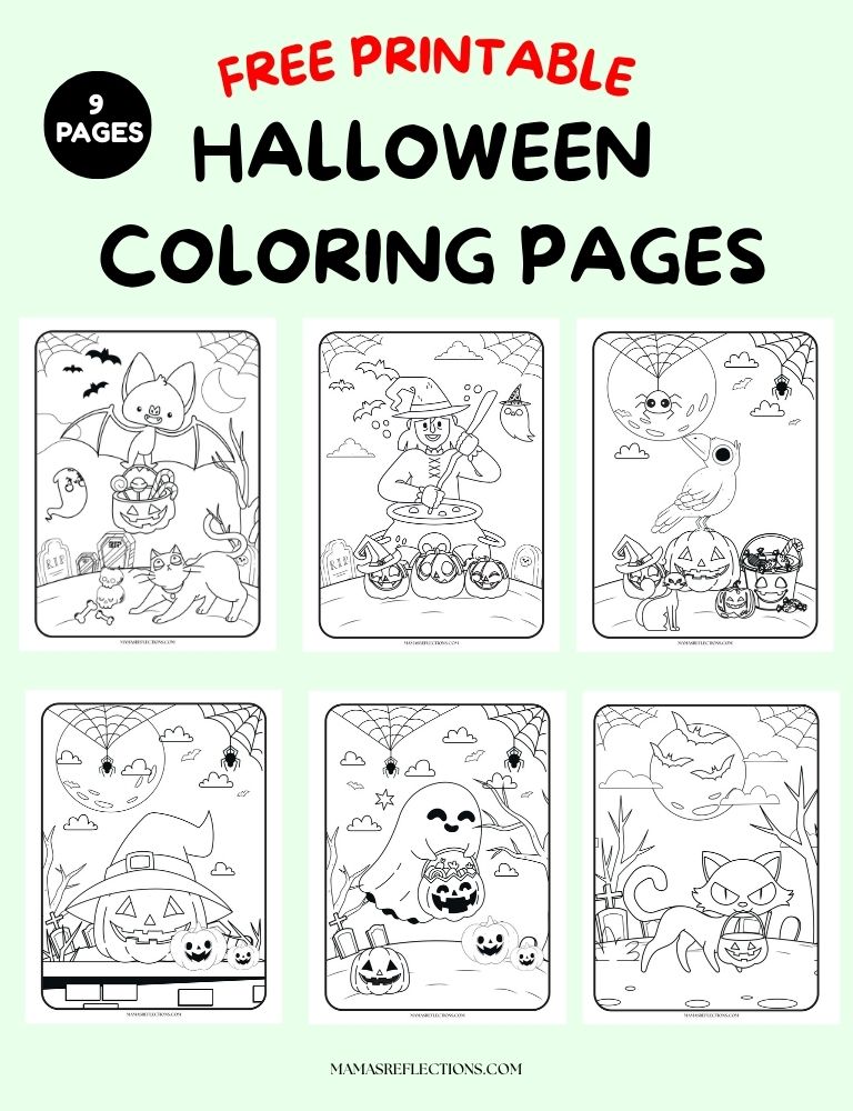 Cute Spooky Halloween Coloring Pages for Kids