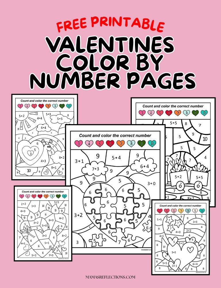 valentines day color by number