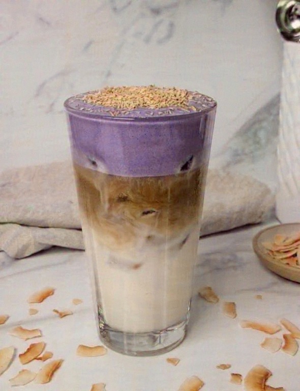 Iced Ube Coconut Macchiato (Non Dairy)