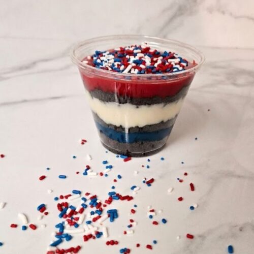 Red White and Blue Vegan Dirt Cups