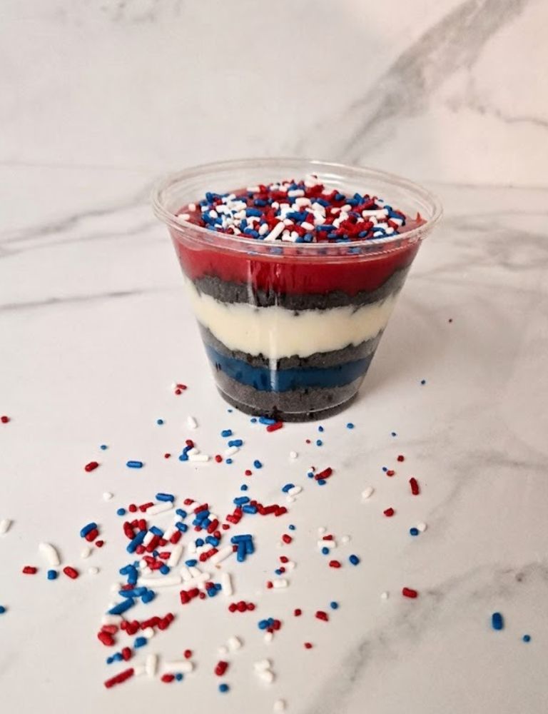 Red White and Blue Vegan Dirt Cups