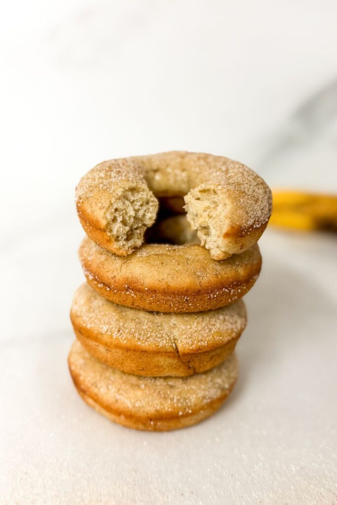 vegan baked banana donuts