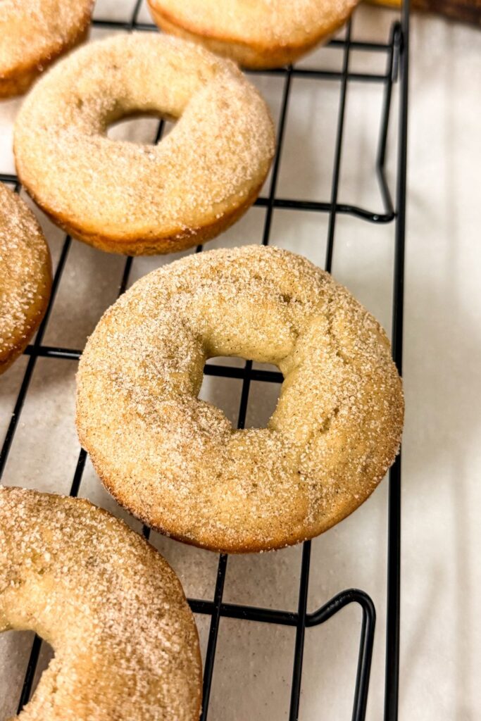 vegan baked banana donuts