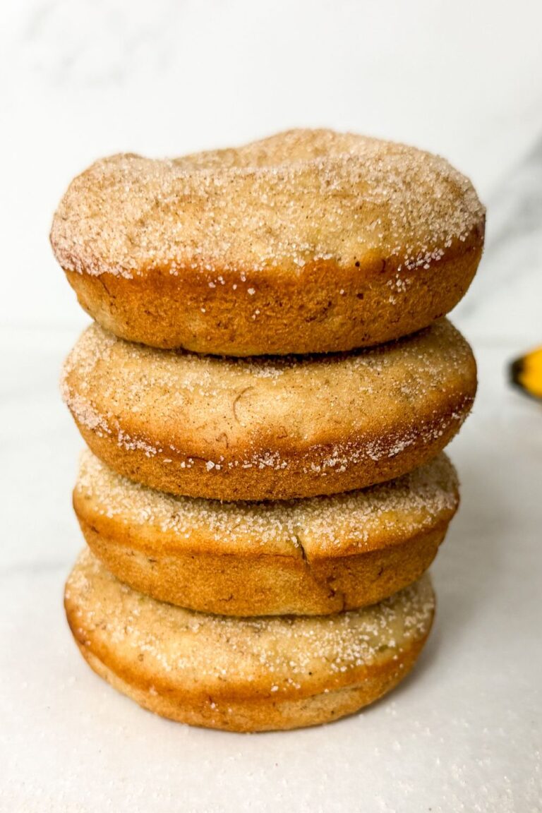 vegan baked banana donuts